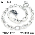 Men's punk stainless steel pants chain with silver dragon head clasp 50cm - Vintage Large Dragon Head Style-50cm(KK118-Z)