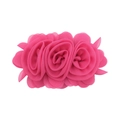 Detailed macro view of three rose chiffon flowers in rose red for children hair accessories - Light Rose