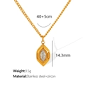 18k vergulde tulp ketting met marquise-hanger van zirkonia voor vrouwen - Zirconia Ingelegde Geometrische Stijl (XL159 Gouden Halsketting)