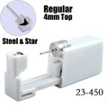 Disposable ear piercing gun with a 4mm star-shaped 316L stainless steel stud earring - Silver 4mm Star