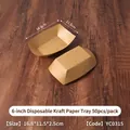 Brown kraft paper boat-shaped food trays, 16.8x11.5x2.5cm, 50-piece pack for catering - 6 Inch Kraft Paper Boat (50 Pcs/Pack) 16.8*11.5cm