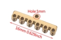 Golden 6-hole stainless steel flat connector for multi-layer jewelry DIY, 16mm length - 6 Holes / Gold