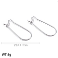 Zilveren roestvrijstalen kidney oorbellen 25x11mm met gewichtsspecificaties - 25*11mm / Staalkleur
