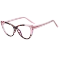 Montatura per occhiali cat-eye TR90 rosa traslucido e maculato con filtro luce blu moda - Rosa Trasparente Leopardo
