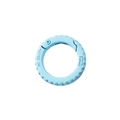 Sky blue round spring clasp key ring with matte finish and non-slip tire tread texture - Light Blue