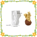 Squirrel on pinecone silicone mold for DIY resin crafts, 4.09 inch height design - Hazelnut Squirrel