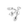 Minimalistischer unregelmäßiger hohler S925 Sterlingsilber Ring in poliertem Silber - Einstellbar Offen / Weißgold