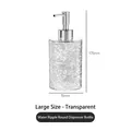Dispensador grande transparente con diseño de ondas de agua y bomba de plata, 175 mm alto - 400ml-Redondo Transparente