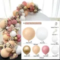 105pcs balloon arch kit in beige, white, metallic gold, and bean paste for party decor - Bohemian Set 01