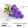 Mini pendentif raisin en alliage violet et or pour la création de bijoux DIY - Raisin/Violet Or Vert