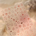 Sparkling red and gold firework nail stickers TL-452 with heart patterns and embossed texture - TL452-Sparkling Fireworks Style (With Jelly Glue)