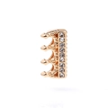Golden crown jewelry bead with sparkling crystals and a vertical bar for charm bracelets - Crown Style / Rectangular Hole 10*2mm / Gold