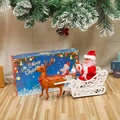 Elektrischer Weihnachtsmann im weißen Schlitten mit Rentier Weihnachtsdekoration - Rentier und Schlitten