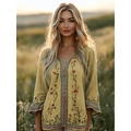 S Mustard Yellow Ethnic Embroidery