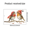 Detail showing the 60x39cm product received size of the Christmas birds wall decal - 39*60CM/fun-f209 Transparent UV