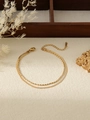 Detail of 18k gold double-layer snake and bead chain bracelet with lobster clasp - Double Layer Snake and Bead Chain (ZHB1150 Gold)