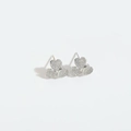 Elegant silver triple heart stud earrings with sparkling pavé cubic zirconia - Three Hearts / Silver