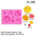Molde de silicona rosa con 7 formas de rosas de varios tamaños para fondant y resina - Estilo Ramo de Rosas (15-386 Rosa)
