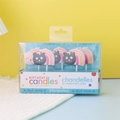 Set of five cute rainbow and cat shaped birthday candles in clear window box packaging - Rainbow Cat Candle
