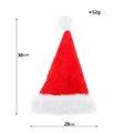 Klassische rote Weihnachtsmütze für Erwachsene und Kinder, Maße 38x28cm und 52g Gewicht - Hochwertige Plüschmütze Kinder Rot
