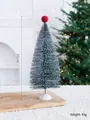 30cm mini green frosted sisal Christmas tree with red ball topper and white base - Upgrade Blue-Grey 30CM