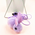 Hanging plush purple rabbit cat toy with elastic string and soft fuzzy texture - Triangle Clip Purple Rabbit