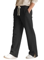 Pantaloni neri da uomo in maglia a nido d'ape con trama jacquard e coulisse - S / Nero