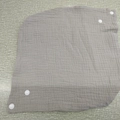 Gray muslin cotton baby bib featuring soft bubble texture and dual snap button closure - Medium Grey (43#)