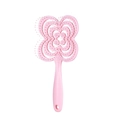 Professional pink vented hairbrush with hollow clover design for detangling and volume - Four-leaf Clover / Clover Pink
