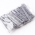 Bulk pack of wavy black metal hair pins in transparent bag for sleek styling - Wave Style / 50 Pieces / 5.0cm / Silver