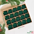 Set di 20 palline di Natale in velluto verde scuro da 6 cm in confezione professionale - Set da 20 Pezzi / Verde Scuro