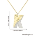 Two-tone gold and silver alphabet K pendant necklace with size and weight measurements - Two-tone K