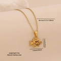 Gouden roestvrijstalen ketting met een kleurrijke 3D-vis hanger en maatspecificaties - Kleurrijke Emaille Kleine Vis (4#)