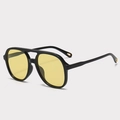 Lunettes aviateur polarisées avec monture noire, double pont et verres jaunes - Monture Noir Brillant Verres Vision Nocturne Jaunes C2