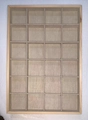 Wooden jewelry tray with 24 compartments and gray velvet lining for rings and studs - 24-Grid Apricot Microfiber Tray