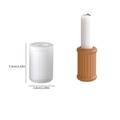 Translucent silicone mold and brown matte striped pillar candle holder with dimensions - Stripe Tall Style