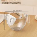 Transparent 3-pack multi-functional drain bowl with white strainer and handle - Transparent [3 Packs]