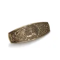 Vintage bronze Celtic Tree of Life hair clip with intricate knotwork on white background - Antique Gold
