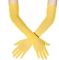 Guantes largos de malla elástica de 55 cm en amarillo brillante para sol y accesorios - 54cm / Amarillo