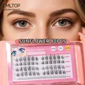 Sunflower style segmented false eyelashes kit with clear band in 6-11mm length - SY908 Sunflower Clear Stem (Upper & Lower)