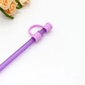 Copri cannuccia in silicone viola riutilizzabile con tappo antipolvere flessibile - 8mm / Viola