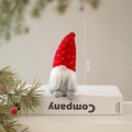 Plush 13cm Christmas gnome decoration with red polka dot knit hat and white beard - Style F (Grey Body Red Polka Dot Hat 13cm)