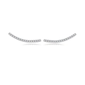 Dettaglio di orecchini curvi in argento sterling 925 con piccoli zirconi incastonati - Argento 925 / Platino