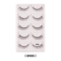 5 pairs of BF005 dense and curled synthetic fiber false eyelashes in white tray - Volume Style (BF005)
