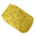 Bright yellow dog POLO shirt with cartoon animal patterns and a ribbed collar - S / Tops / Yellow (Rabbit Print Style)