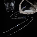 Funkelnde silberne Stern-Haarkette mit klaren Kristallen für Pferdeschwanz-Styling - Weiße Glas-Flechtkette (1 Stk. 2 Stränge)