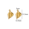 Golden shell-shaped pendant for jewelry making with precise dimensional measurements - Gold Conch-530