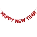 Red felt HAPPY NEW YEAR hanging banner garland for New Year party indoor decoration - Red Felt Happy New Year
