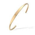 Minimalist C-shaped open bangle in polished gold stainless steel on a white background - Minimalist Smooth C-Shape / Gold