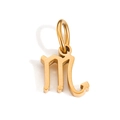 Golden Scorpio zodiac pendant charm in stainless steel with a polished finish - Scorpio (Gold)